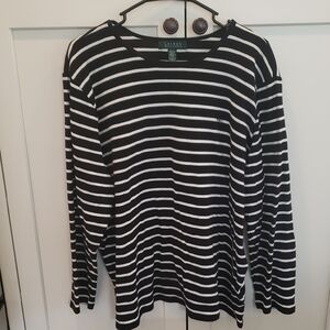 Ralph Lauren Classic Black and White Striped Top